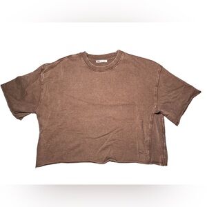 Zara brown crop tee. Size M .